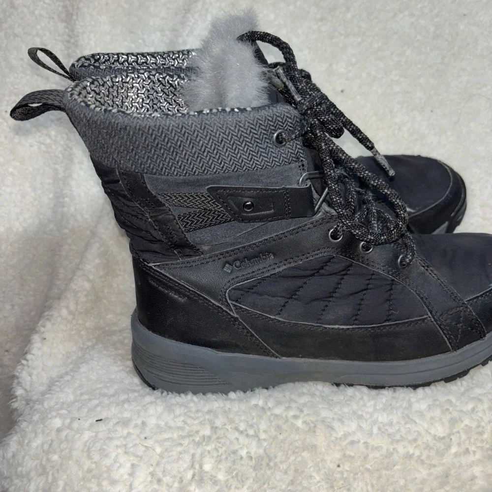 Columbia Shorty III Boots Womens Sz 8 Winter fur BL1791321010Black Waterproof